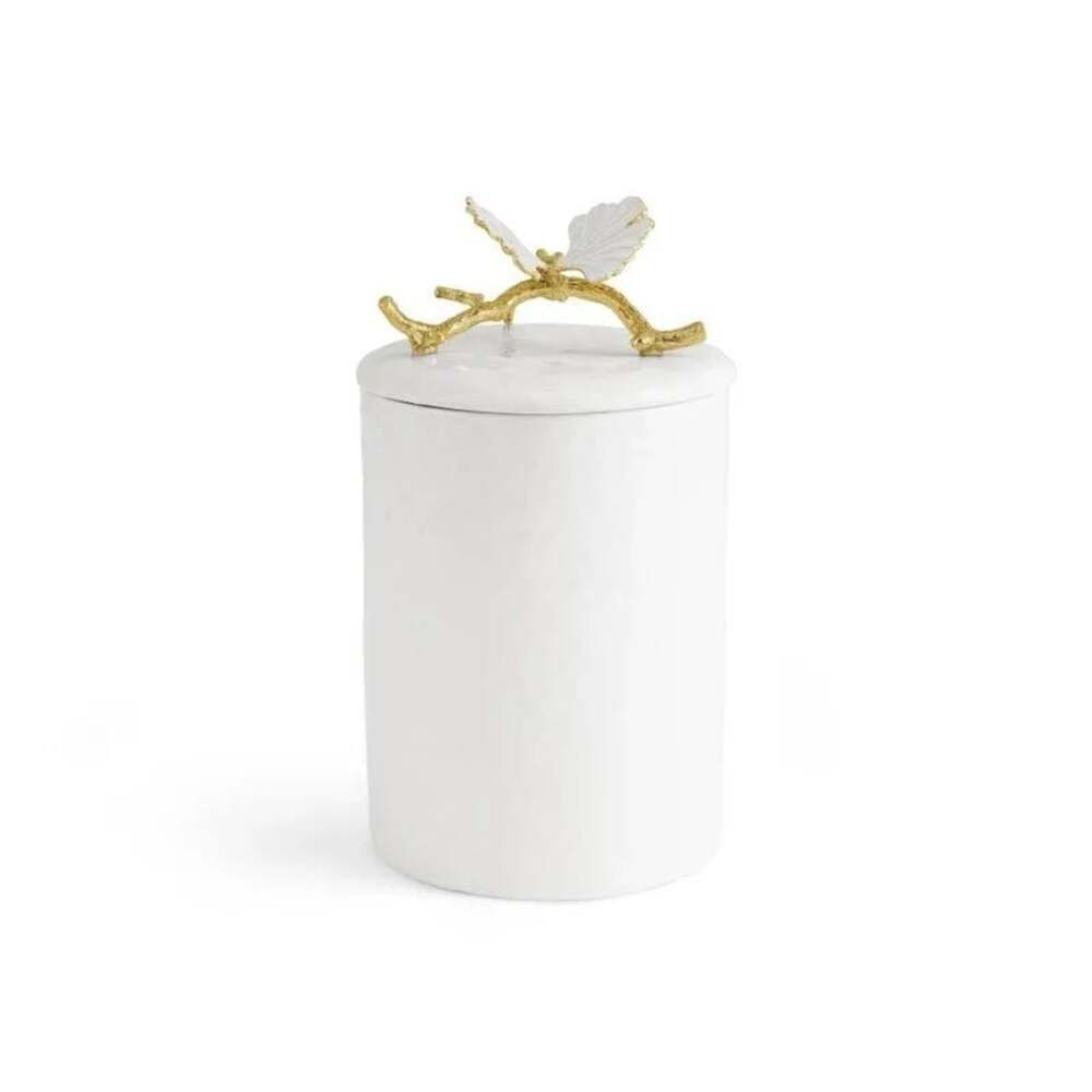 Michael Aram Butterfly Ginkgo Gold Porcelain Canister Small